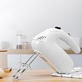 Handrührer Styline 2 Rührbesen 2 Edelstahl-Knethaken spülmaschinengeeignet 5 Stufen plus (Weiß)