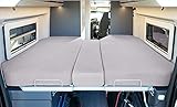 LIVING AIR Wohnmobil Spannbetttuch Set 3 teilig - 2 Längsbetten + Mittelteil - geeignet für alle FIAT Ducato, Citroen Jumper, Peugeot Boxer (Wohnmobile/Wohnwagen) - Spannbettlaken für Heckbett (Grey)