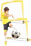 NETPLAYZ Kinder Fußballtore, Pop-Up-Fußballtornetz (Hinterhof-Sport & Familienspiele) tragbar, 2 Stück