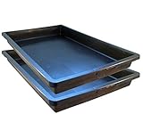 Manna Profi Pflanzschale 60 x 40 x 6,5 cm stabile Gewächshaus-Wanne ohne Bodenlöcher wasserdicht für Pflanzen, Anzuchten, Garten (1) (2)