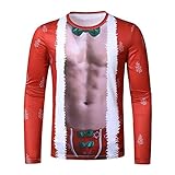 3D Druck Hoodie Weihnachten Pullover Herren Langarm Weihnachtspullover Herbst Winter T-Shirt Männer Rundhals Pulli Sweatshirt M-3XL