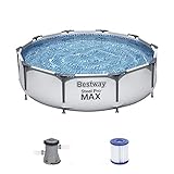 Bestway® Steel Pro MAX™ Aufstellpool-Set mit Filterpumpe Ø 305 x 76 cm, grau,