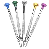 Uonlytech 5Pcs Profi- Schraubendreher- Set für Uhren Flache Schlitz Schraube Fahrer Schraubendreher Uhrmacher Reparatur Werkzeuge Flach Kopf Schraube Sortiment Kit 0. 8-1. 6M