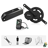 BAFANG E-Bike Umrüstsatz Motorenkit 250W 36V mit Akku für Mountainbike, Rennrad, Wasserdichter Mittelmotor BBS01 Drehmomentsensor Pedelec DIY Elektrofahrrad Umrüstung für Frauen und M