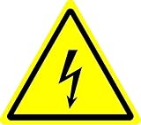 Label-Zeichen ISO Sicherheit - Internationale Warnung, Elektrizität Symbol - Selbstklebende Aufkleber 100mm D