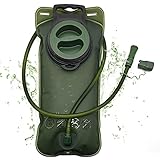 2L Trinkblase, Auslaufsicherer Trinksystem Wasserreservoir mit Beissventil, Geschmacksneutral Hydration Bladder Trinksack mit isoliert Tube für Jeden Trinkrucksack Geeignet/Wandern/Biken/
