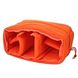 Yimidear stoßfest gepolsterte Faltbare Trennwand Kamera-Einsatzes Schutztasche für Sony Canon Nikon DSLR erschossen oder Flash Light (Orange)