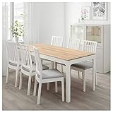 DiscountSeller EKEDALEN Ausziehtisch, Eichenfurnier, weiß gebeizt, 80/120 x 70 cm, langlebig und pflegeleicht, bis zu 4 Sitzplätze, Esstische, Tische, Schreibtische, Möbel, umw