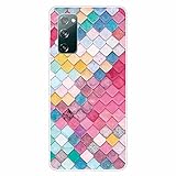 MUTOUREN Handyhülle für Samsung Galaxy S20 FE 4G/5G Hülle mit【gratis Panzerglas】 TPU Silikon Schutzhülle Shockproof Durchsichtig Tasche Etui Ultradünne Kratzfeste Case Cover, Bunter Wü