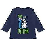 Ostern Baby - Mein 1. Ostern Hase blau - 3/6 Monate - Navy Blau - Statement - BZ11 - Baby T-Shirt Lang