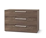 Nolte Möbel Alegro Basic Kommode mit DREI Schubkästen, Holzdekor, Macadamia Nussbaum, 46 x 120 x 79