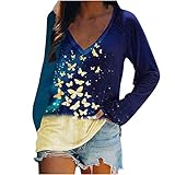 Damen Blusen Sommer Kurzarm Kalte Schulter Sexy V-Ausschnitt Reißverschluss Bluse Tunika Oberteile T-Shirt Tops Lose Spitze Kurze Ärmel Sommerbluse Tun Elegant Basic(C1 - Blue, XX-Large)