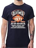 Geburtstagsgeschenk Geburtstag - Oldtimer Modell 1971 - XL - Navy Blau - Oldtimer Tshirt - L190 - Tshirt Herren und Männer T-S