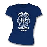 PunkCricket England Asche Gewinner 2010/11 (Ramones Stil) Navy Damen Slimfit T-Shirt – Mädchen Slimfit groß (rot)