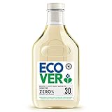 Ecover ZERO Flüssigwaschmittel (1,5 L/30 Waschladungen), Ecover Waschmittel mit pflanzenbasierten Inhaltsstoffen, Sensitiv Waschmittel für Allergiker und empfindliche H