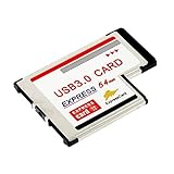 Miwaimao Express Card Expresscard 54mm to 2-Port Dual USB 3.0 USB3.0 Hub Converter Adapter Card w/DC Jack 5Gbps for Laotop Notebook PC