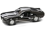 Ford Lucky Diecast Modellauto Shelby Mustang GT 500, Baujahr 1967, Maßstab 1:24, schwarz GT500