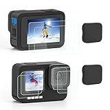 [8pcs] Displayschutzfolie für GoPro Hero 9/10 Black, PDEEY Hartglas Displayschutz+Hartglas Objektivschutzfolie+HD Kleinem Display+Schutzkappe Objektivdeckel ​Zubehö