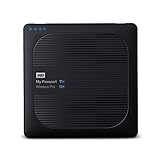 WD My Passport Wireless Pro 3TB, drahtlose tragbare externe Festplatte mit USB Power bank, SD 3.0 Kartenleser, SATA, WDBSMT0030BBK-EESN