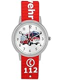 Pacific Time Kinder Armbanduhr Feuerwehr Jungen Wechselarmband rot Analog Quarz 87422