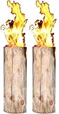 Schwedenfeuer 2 Stück Baumfackel Finnenfackel Gartenfackel Fackel H 60 cm D 20 - 25
