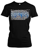 Graffiti Rostock Damen T-Shirt | Stadt - Rostock Skyline - Fussball - City - Rostock Shirt - Ultras | Schwarz (S)