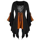 SHIZUANYUE Gothic Kleidung Damen Kleid Punk Steampunk Minikleid Schnürung Party Vintage T-Shirtkleid Karneval Halloween Cosplay Ballkleid Mit Kapuze Mittelalterliche Kleid Retro Alternative Bekleidung