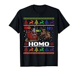 Ho Ho Homo Frohe Weihnachten LGBT Gay Regenbogen Schwul T-S