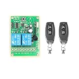 DC12V 24V 5V 2 Kanäle Funkschalter Universal Empfänger Kabellos Fernbedienung Schalter Relais Modul 433 MHz metall sender für Garagentor, Licht, Elektrische Türfernbedienung Schrank (dc24v)