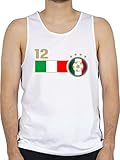 Shirtracer Fussball EM 2021 Fanartikel - 12. Mann Italien Mannschaft - M - Weiß - Tank Top - BCTM072 - Tanktop Herren und Tank-Top M