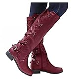 Stiefeletten Damen Thermostiefel ,Rrunsv Winterthermostiefel Winterstiefel, Unisex Damen Stiefeletten, Frauen Ankle Boots,Comfort-Mehrweite,Reiß