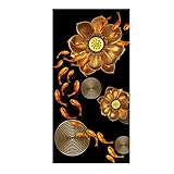 Gold Lotus Fisch Malerei Wandkunst Bilder Wohnzimmer Modernen Stil Leinwand Poster Home Eingang Dekor Kunstdruck Malerei 30x60cm/11,8'x23,6' L