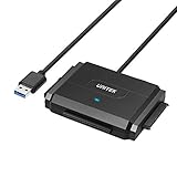 SATA/IDE-zu-USB 3.0-Adapter, Unitek-IDE-Festplattenadapter für Universal 2,5'/3,5' Zoll IDE und externe SATA HDD/SSD, Unterstützung von 10 TB