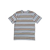 Volcom Herren Halfax Stripe Crew T-Shirt, Ashley Blue, M