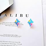 VIQNJ Mode Callos Star Ohrringe Kreative Kleine Klare Neue Persönlichkeit Acryl Ohrringe Mädchen Laser Ohr Dek