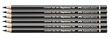 Faber-Castell 9201-199 Crayon Pastell schwarz (199 Schwarz | 6er Pack)