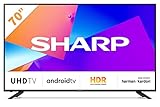 SHARP 70CL6E Android TV 177 cm (70 Zoll) 4K Ultra HD LED Fernseher (Smart TV, Harman Kardon, Google Assistant) [Modelljahr 2020]