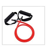 HuaShslt 5-Level-Widerstandsbandband, mit Kurbel-Yoga-Zugseil-Fitness-Übungsrohrband-Übungsfestigkeit Training zu Hause Yoga Yoga-Ausrüstung und -zubehör (Color : Red)