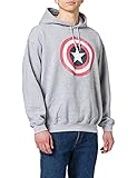 Marvel Herren Avengers Captain America Distressed Shield, Grau (Sports Grey SpGry) XL-Kapuzenpullover, X-Larg