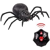 Fyeep Ferngesteuerte Spinne, Riesenspinne Lichtaugen Scherzartikel, RC Spinne Tarantel ferngesteuerte Riesenspinne 19cm für Halloween Dek