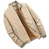 ZYUD Herren Warme Herbst Winter Übergangsjacke Bomberjacke mit Stehkragen Herren Fleecejacke Freizeitjacke Motorradjacke Mit Reißverschluss Sweatjacke Bikejacke Winter Winddicht Outdoorjack