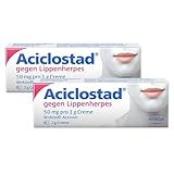 STADA Aciclostad Creme gegen Lippenherpes - 2 x Lippencreme zur lindernden Behandlung bei wiederkehrenden Herpesinfektionen mit Bläschenbildung - ab den ersten Symptomen, 2 x 2 g