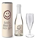 Piccolo Sekt Geschenk 0,2 | Geschenke mit Alkohol & Geschenkverpackung | Sekt mit Geschenk Box, Glas & Spruch | Geschenkideen Ostern Valentinstag Geburtstag | S