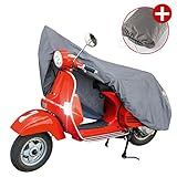 Walser 41088 Motorradgarage Scooter Gr. S, Abdeckplane PVC - 185x90x110cm grau, Motorradabdeckung, Motorradplane wasserdicht, Motorrad Schutzp