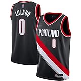 Goxegag Custom Basketball Jersey Damian Portland #0 Trail Blazers Lillard 2020/21 Jersey Breathable Sweatshirt for Men-Icon Edition-Black