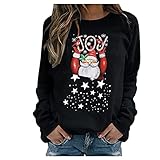 Weihnachten Sommer Shirts für Damen sexy bluze für Damen musselin Hemd Damen Damen Pullover weiß swaetshirt Damen Shirt Damen Langarm elegant Strickpulli Rippshirt Damen Langarm cashmir Pulli D