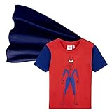 Marvel T-Shirt Jungen, Avengers T Shirt für Kinder und Jugendliche, Cool T Shirt Jungs mit Kap 4-14, Geschenke für Kinder (Rot, 5-6 Jahre)