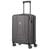 TITAN Koffer 4-Rad Handgepäck mit USB-Schleuse + Fingerabdruck TSA Schloss, Made in Germany Gepäck Serie X-RAY PRO: Hartschalen Bordgepäck Trolley, 700926-85, 55 cm, 40 Liter, atomic steel (grau)