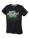 Mercedes-Benz Collection AMG T-Shirt für Kinder | AMG Shirt in schwarzem Grundton und grünen Akzenten mit fluoreszierendem Druck