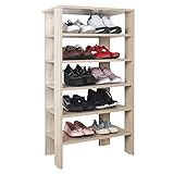 RICOO Schuh-Regal (WM041-ES) 105 x 60 x 32 cm Holz-Regal Braun Eiche Sonoma Stand-Regal Schuh-Schrank Bücher-Regal Organizer Bücher-Schrank Wohn-Z